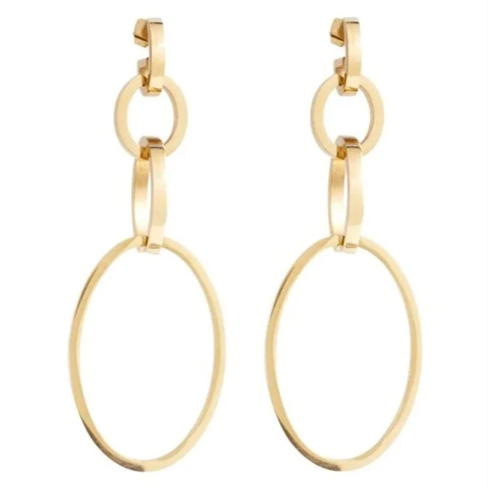 Vita Fede Cassio Earrings Gold Plated Stainless Steel Modular Hoops Dust Bag